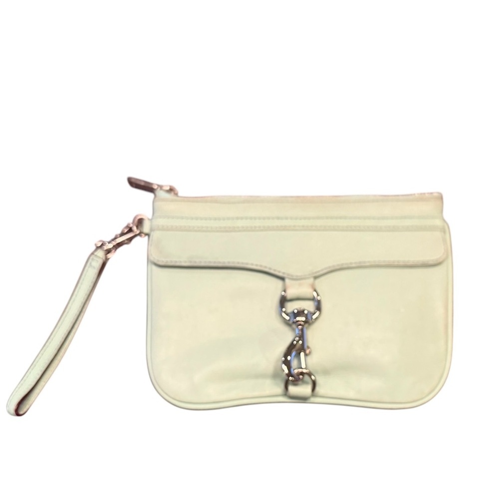 Rebecca Minkoff Skinny MAC wristlet Mint Green w/ Silver hardware MSRP $125
